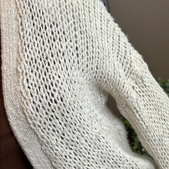 HOLLISTER Open Weave Cardigan Natural Ecru Beige Size XS / S - Picture 7 of 9